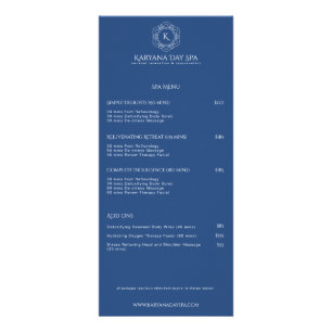 Carte Publicitaire Spa exotique Deep Cyan Wellness Massage Profession