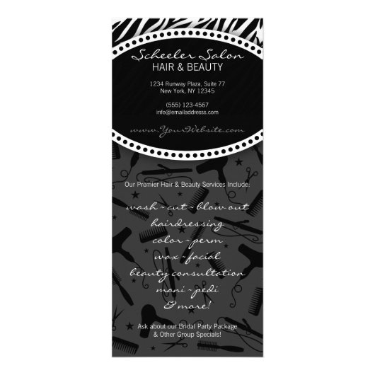 Carte Publicitaire Specials faits sur commande de bons de salon (Dos)