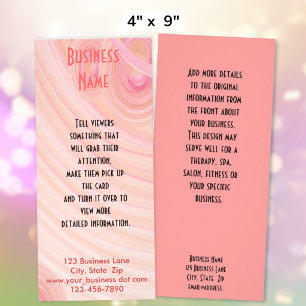 Carte Publicitaire Spirales Pastel Rose et Peach Art Abstrait Personn