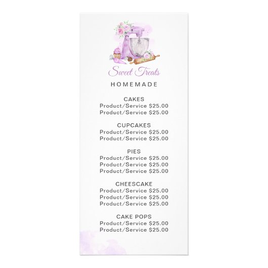 Carte Publicitaire Sweet Traitements Purple Price (Devant)