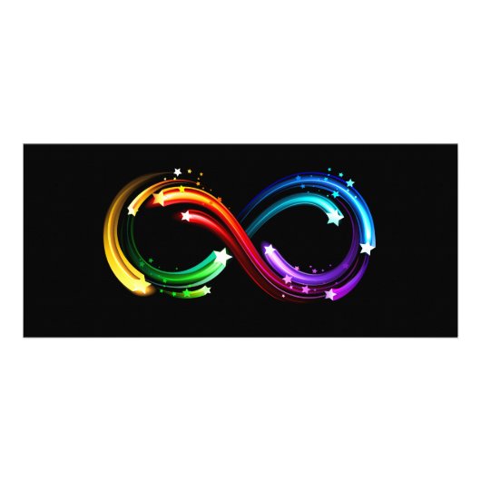 Carte Publicitaire Symbole de l'infini de comètes arc-en-ciel (Devant)