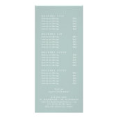 Carte Publicitaire Tarif Affaires à double face Airy Greenery (Dos)