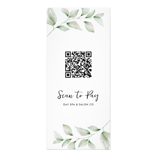 Carte Publicitaire Tarif Botanique simple avec code QR (Dos)