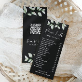 Carte Publicitaire Tarif botanique simple avec code QR noir