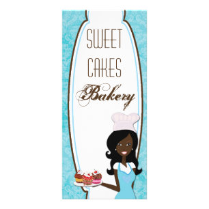 Carte Publicitaire Tarif de 4"x9" Africain Américain Baker Cup Cakes