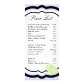 Carte Publicitaire Tarif de 4"x9" Massage Spa Damas bleu (Dos)