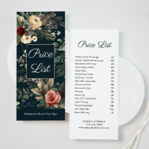 Carte Publicitaire Tarif simple Spa floral et Salon