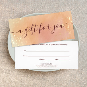 Carte Publicitaire Terracotta Watercolor Script Certificat cadeau Spa