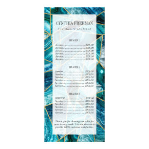 Carte Publicitaire Triangle géométrique d'or de noir d'agate de bleu