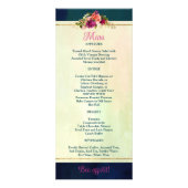 Carte Publicitaire Turquoise, Marine, Vert, Gold Bold Florals Mariage (Dos)