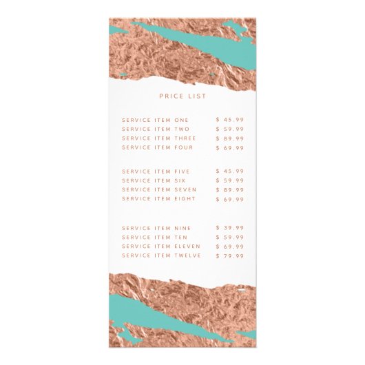 Carte Publicitaire Turquoise Minimalist Luxury Pink Marble Pattern (Devant)
