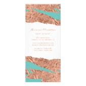 Carte Publicitaire Turquoise Minimalist Luxury Pink Marble Pattern (Dos)
