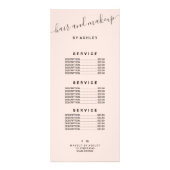 Carte Publicitaire typographie élégante maquillage de cheveux rose ro (Dos)