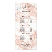 Carte Publicitaire typographie rose or parties scintillant en marbre  (Dos)