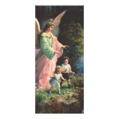 Carte Publicitaire Un ange gardien protégeant les enfants près d'une (Devant)