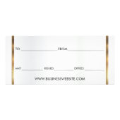 Carte Publicitaire Un certificat cadeau Gold Lip 💋 Confetti (Dos)