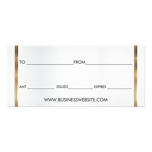 Carte Publicitaire Un certificat cadeau Gold Lip 💋 Confetti (Dos)