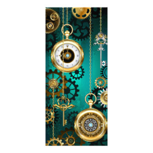 Carte Publicitaire Veille bijoux Steampunk sur un Arrière - plan vert