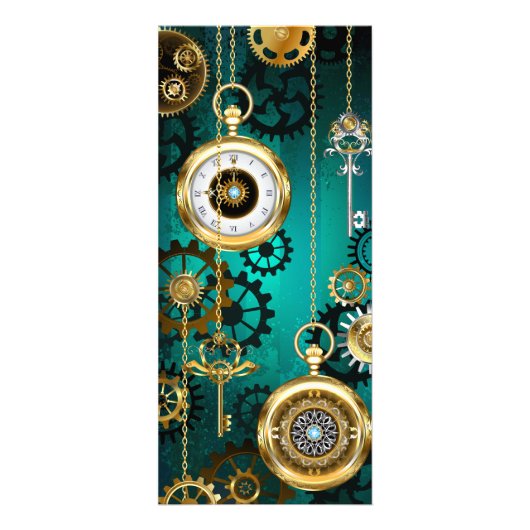 Carte Publicitaire Veille bijoux Steampunk sur un Arrière - plan vert (Devant)