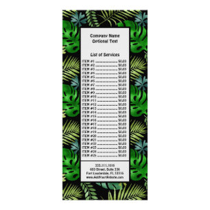 Carte Publicitaire Vert brillant feuilles tropicales mixtes amoureux