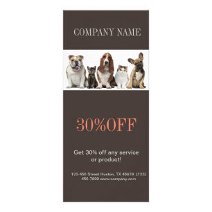 Carte Publicitaire vétérinaire animal de SPA d'animal familier de