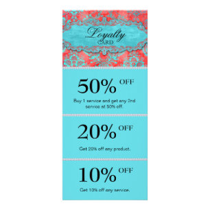 Carte Publicitaire Vintage Salon Loyalty Card Damask Fashion Jewelry