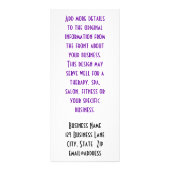 Carte Publicitaire Violet et Orchidée blanche - photo de près (Dos)