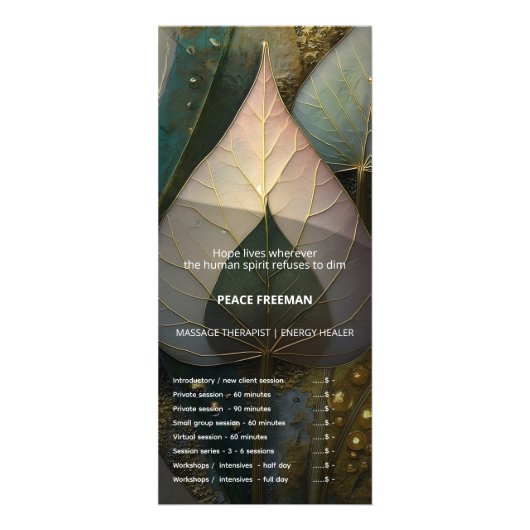 Carte Publicitaire Voile de feuilles | conception botanique (Devant)