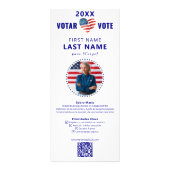 Carte Publicitaire VOTAR VOTE Espagnol Anglais Bilingue Politique (Dos)