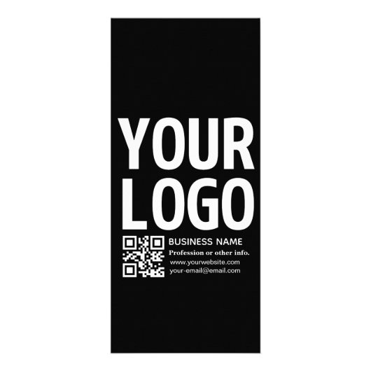Carte Publicitaire Votre logo avec code QR et texte modifiables (Devant)