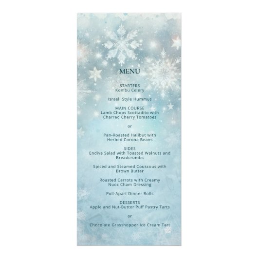 Carte Publicitaire Winter Wonderland Snowflake Détails sur le Mariage (Devant)