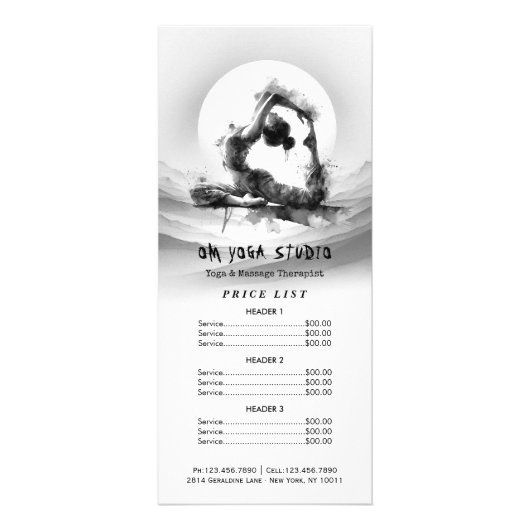 Carte Publicitaire Yoga Reiki à une jambe King Pigeon Pose Aquarelle (Devant)