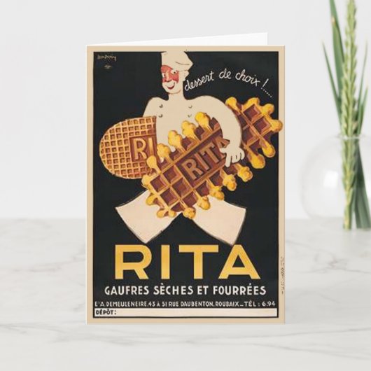 Carte Publicité ancienne pour biscuits Rita (Devant)