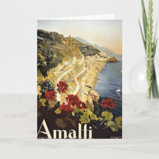 Carte Publicité européenne vintage de voyage d'Amalfi (Devant)