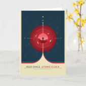 Carte Publicité Sci-Fi, Horloge Atomique Rouge, Espace P (Fleur jaune)