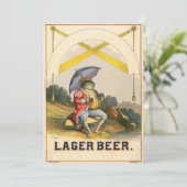 Carte Publicité Vintage de bière Lager (Debout devant)