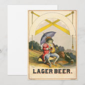 Carte Publicité Vintage de bière Lager (Devant / Derrière)