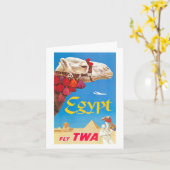 Carte Publicité vintage Egypt Air Travel (Fleur jaune)