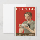 Carte Publicité vintage sur le café (Devant / Derrière)