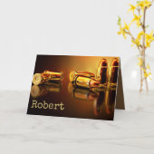 Carte Puces et cartouches pour l'anniversaire (Fleur jaune)