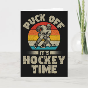 Carte Puck Off C'est l'heure du hockey Hockey rétro Hock