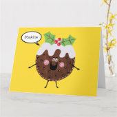 Carte Pudding de Noël personnalisé (Fleur jaune)