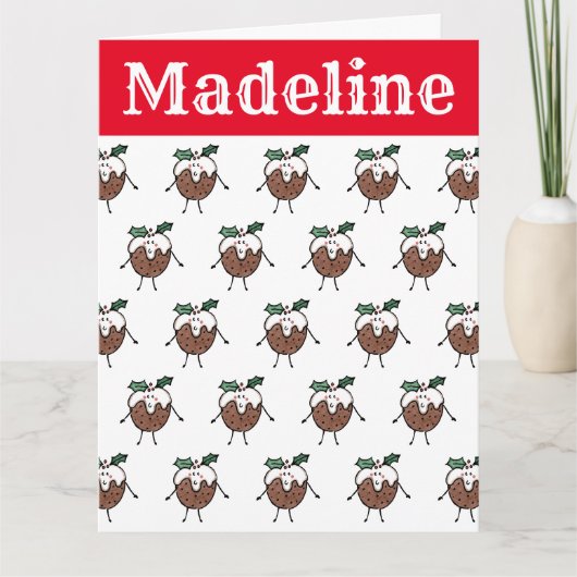 Carte Pudding de Noël personnalisé (Devant)