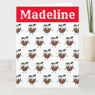 Carte Pudding de Noël personnalisé