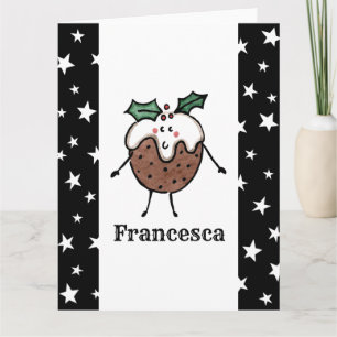Carte Pudding de Noël personnalisé