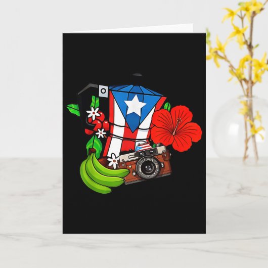 Carte Puerto Rico Flag Floral Frog Boricua Women Hispani (Fleur jaune)