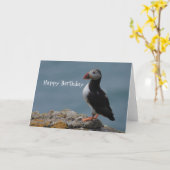 Carte Puffin Anniversaire Salutations (Fleur jaune)