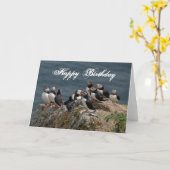 Carte Puffin Anniversaire Salutations (Fleur jaune)