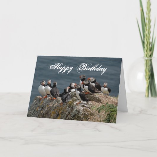 Carte Puffin Anniversaire Salutations (Devant)