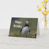 Carte Puffin Anniversaire Salutations (Fleur jaune)